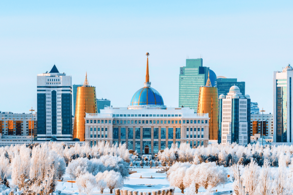 A modern street view in Astana.
