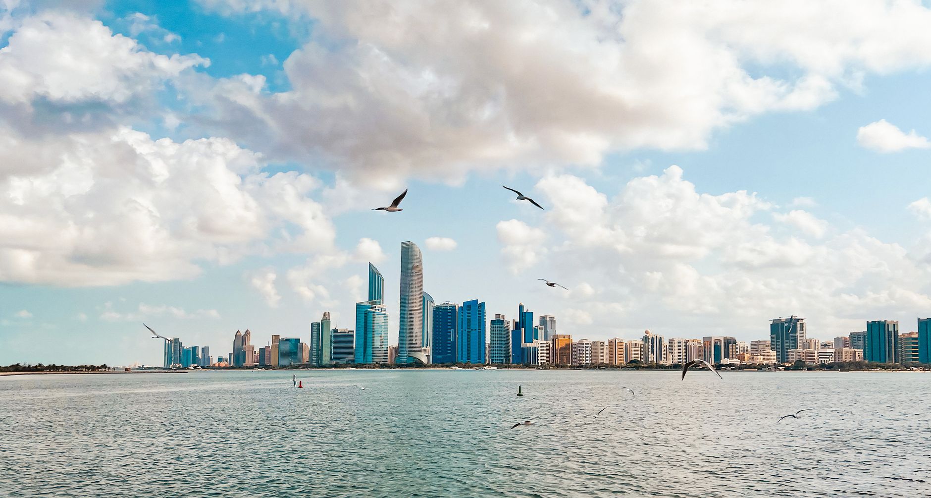 Sunny day on an Abu Dhabi beach in high season