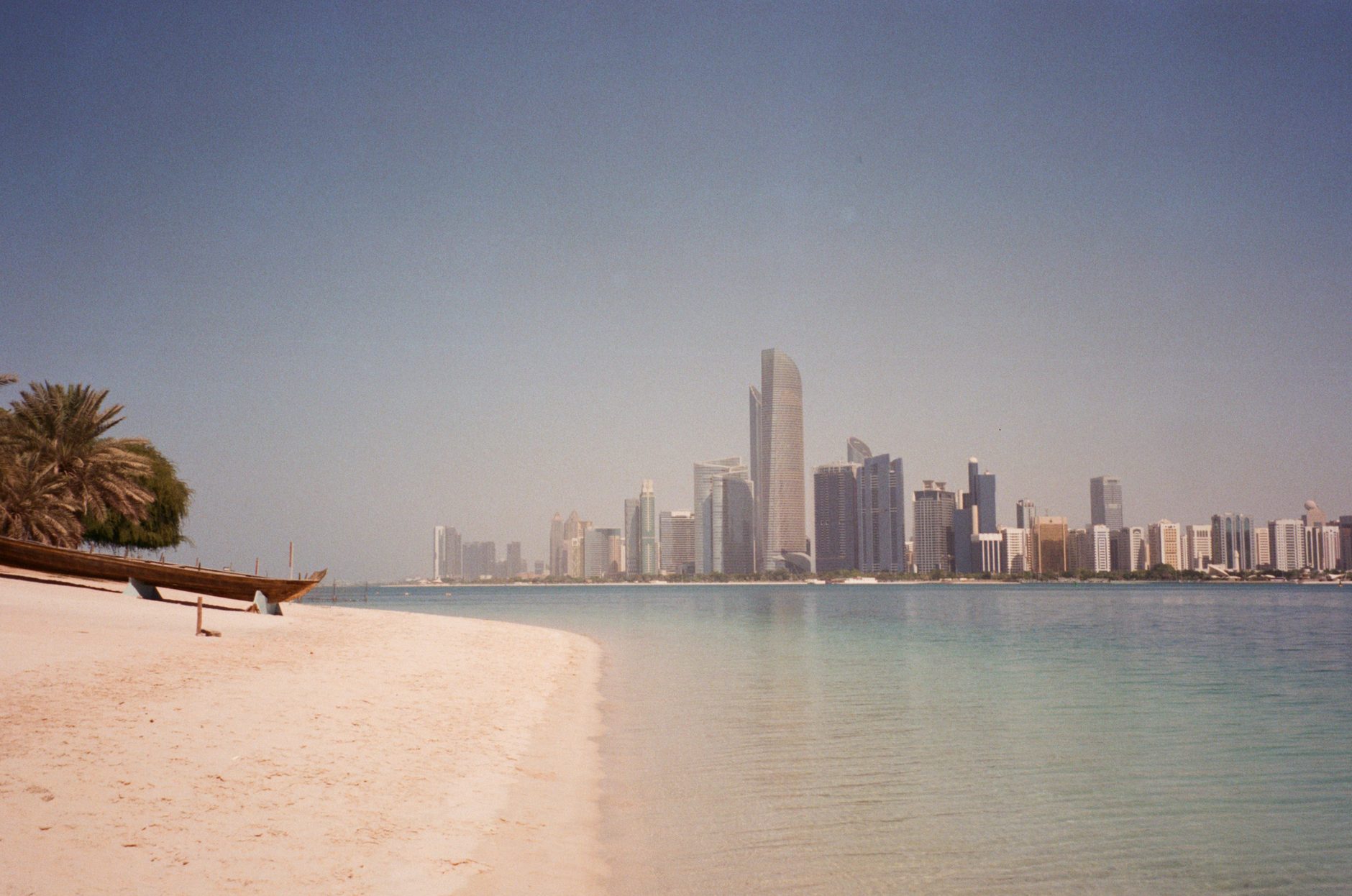 Families relaxing on a local beach in Abu Dhabi