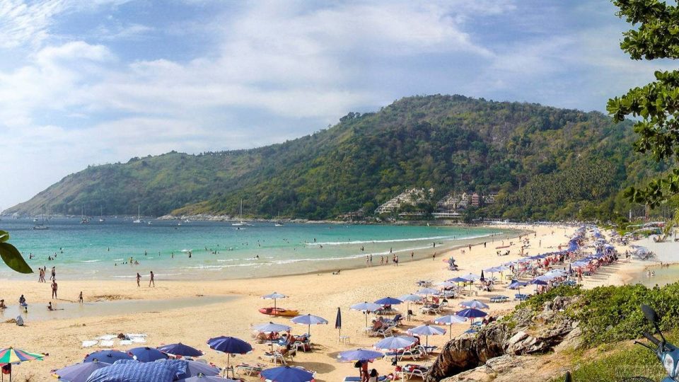 Nai Harn Beach with golden sand and clear blue water