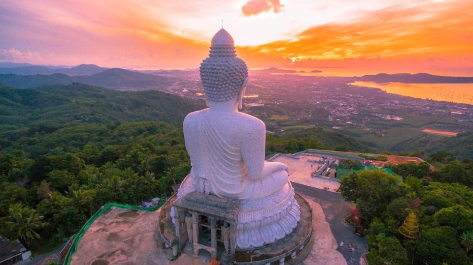 Phuket Big Buddha statue on a hilltop with panoramic views