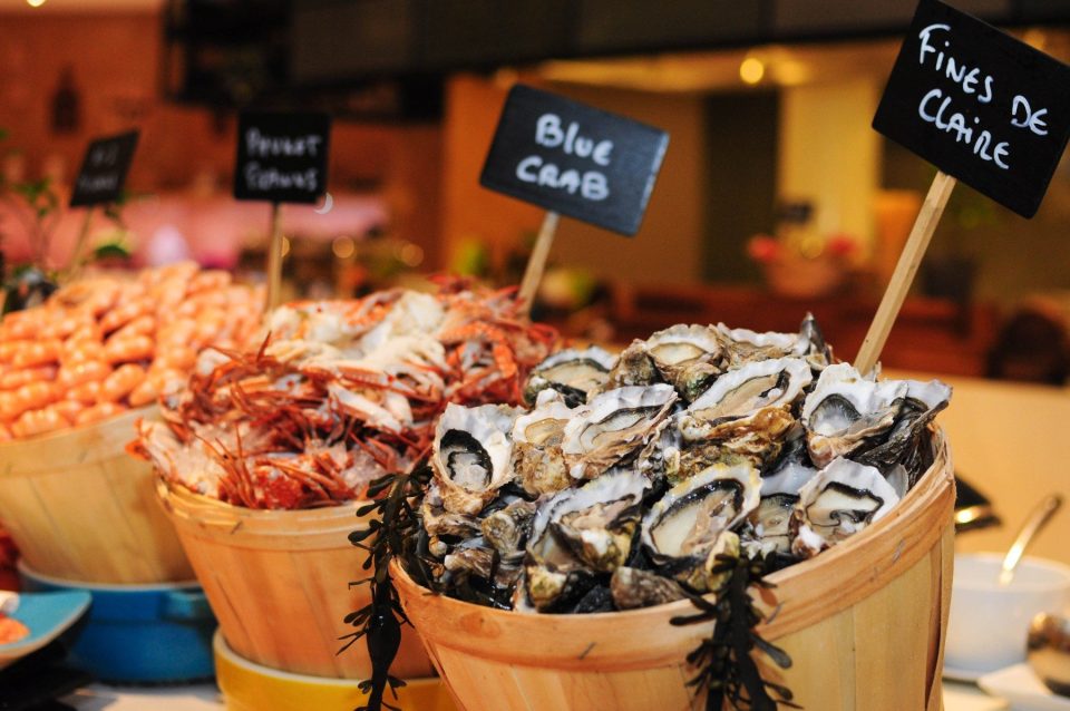 Platter of grilled seafood