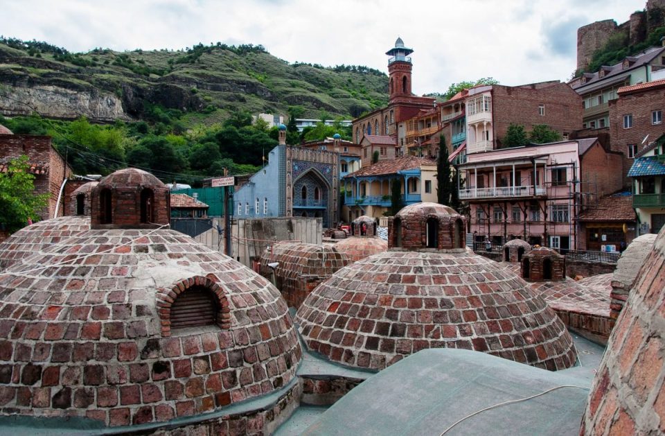 Historic domed sulfur baths in Abanotubani