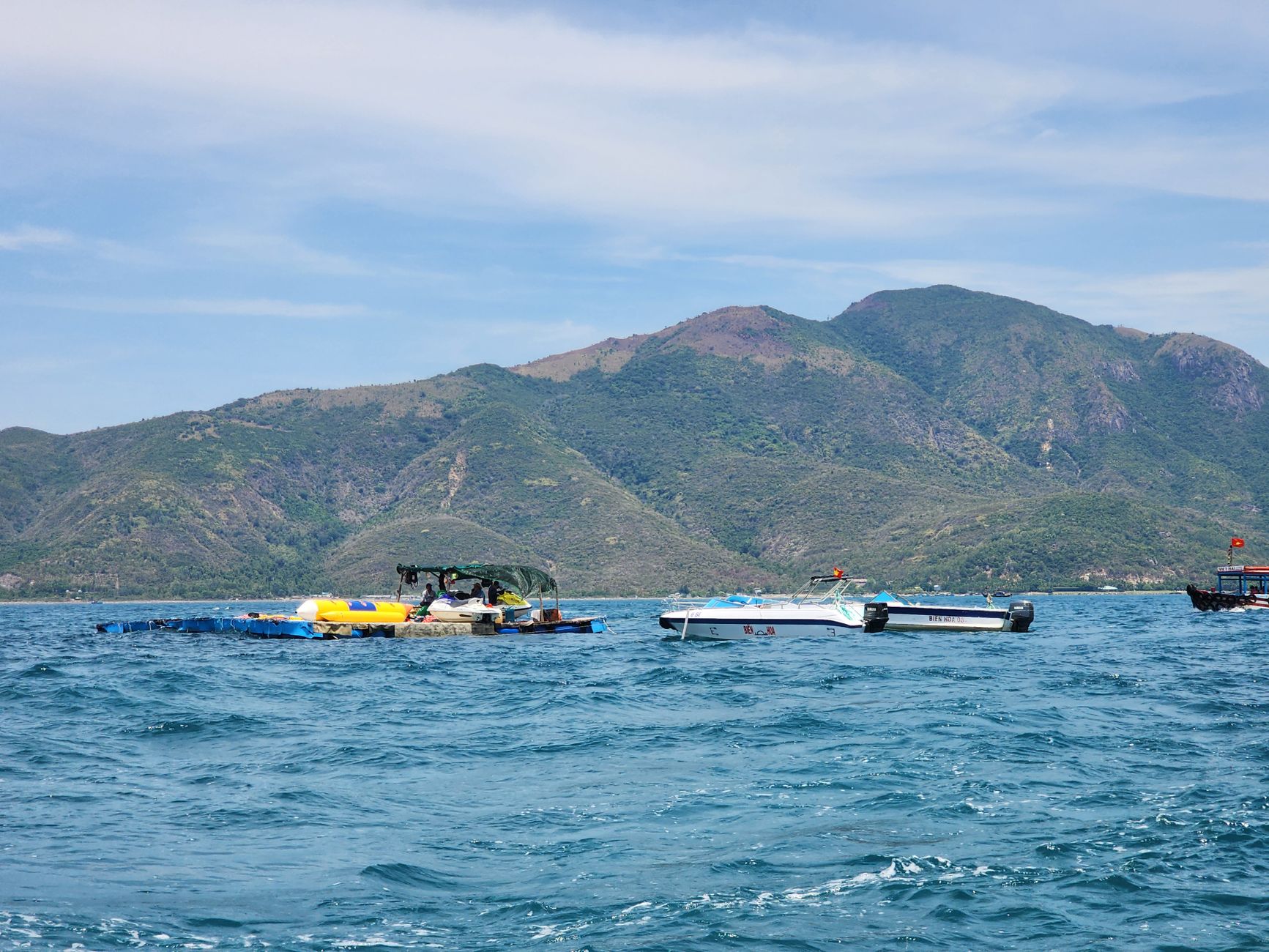 Boat near the islands of Nha Trang bay