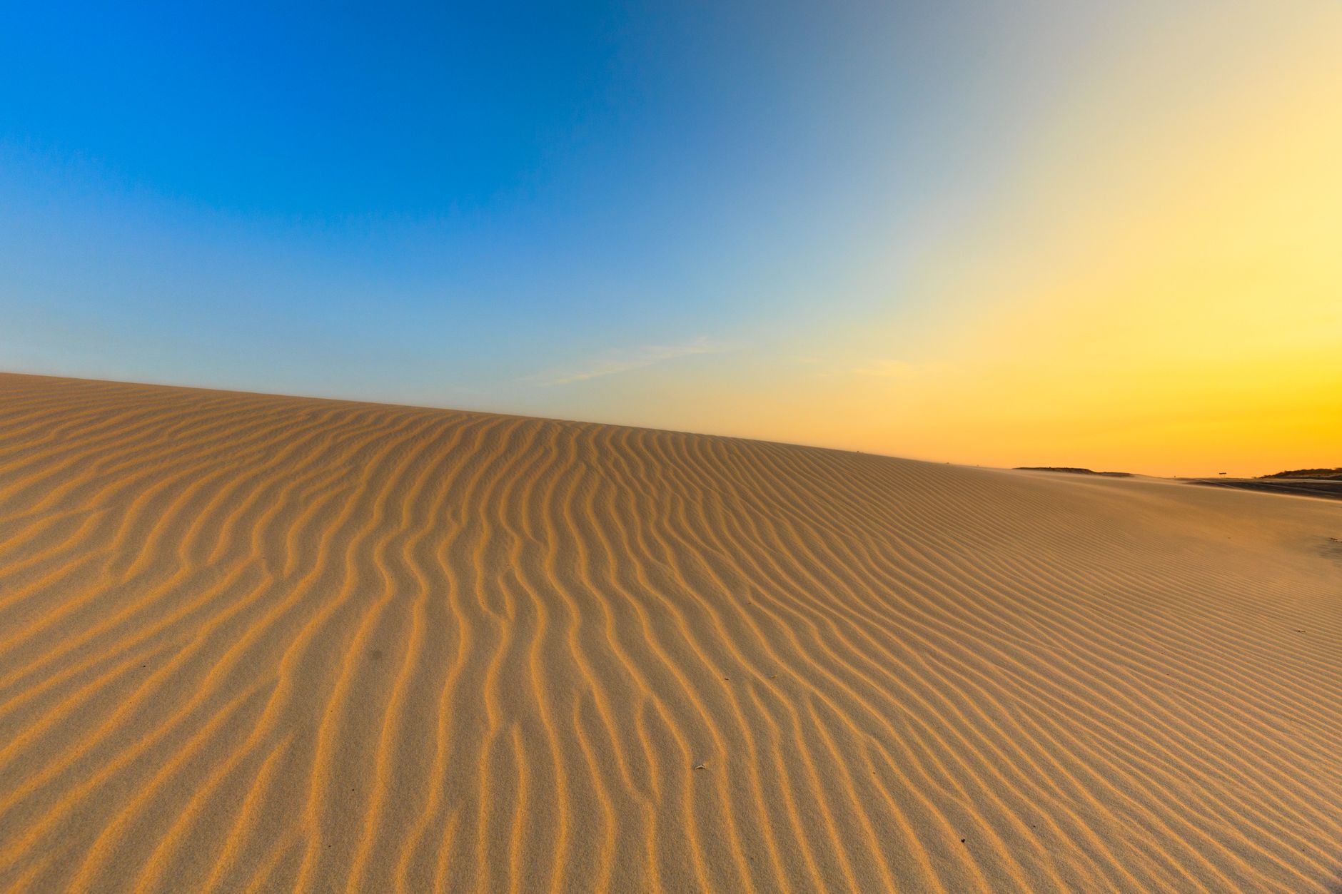 White dunes of Mui Ne at sunrise