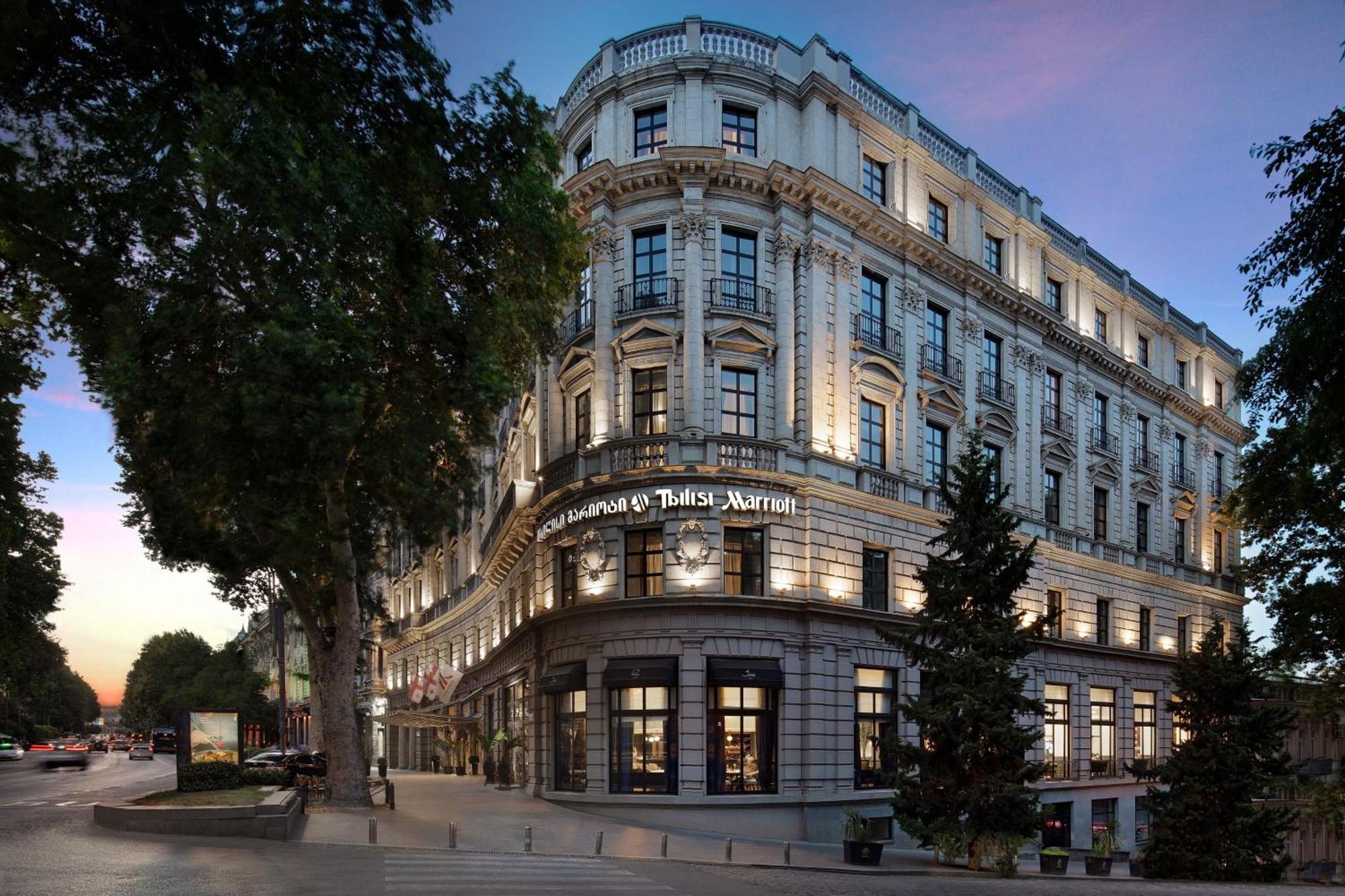 Tbilisi Marriott Hotel exterior on Rustaveli Avenue