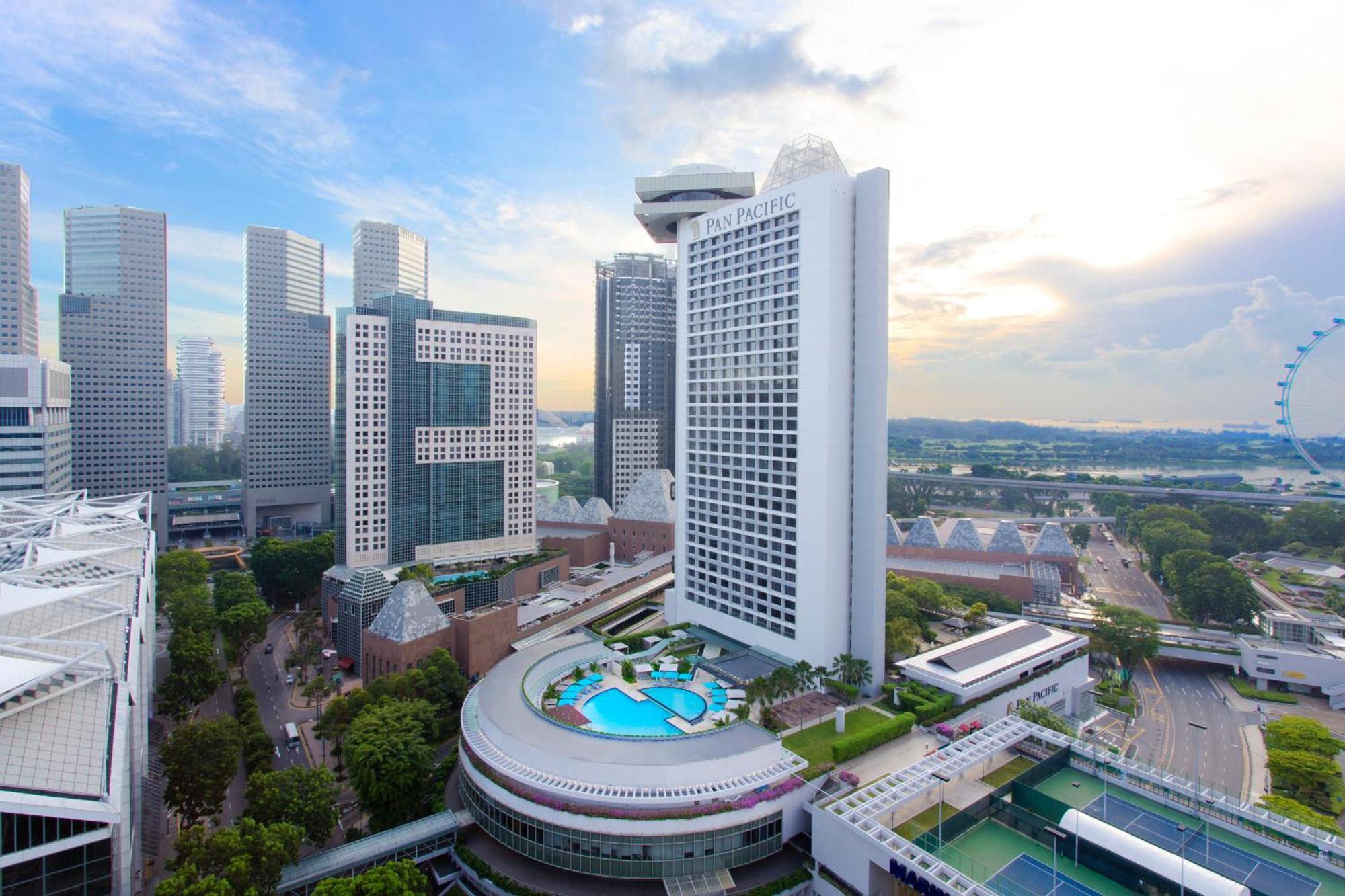 Pan Pacific Singapore exterior with Marina Bay views